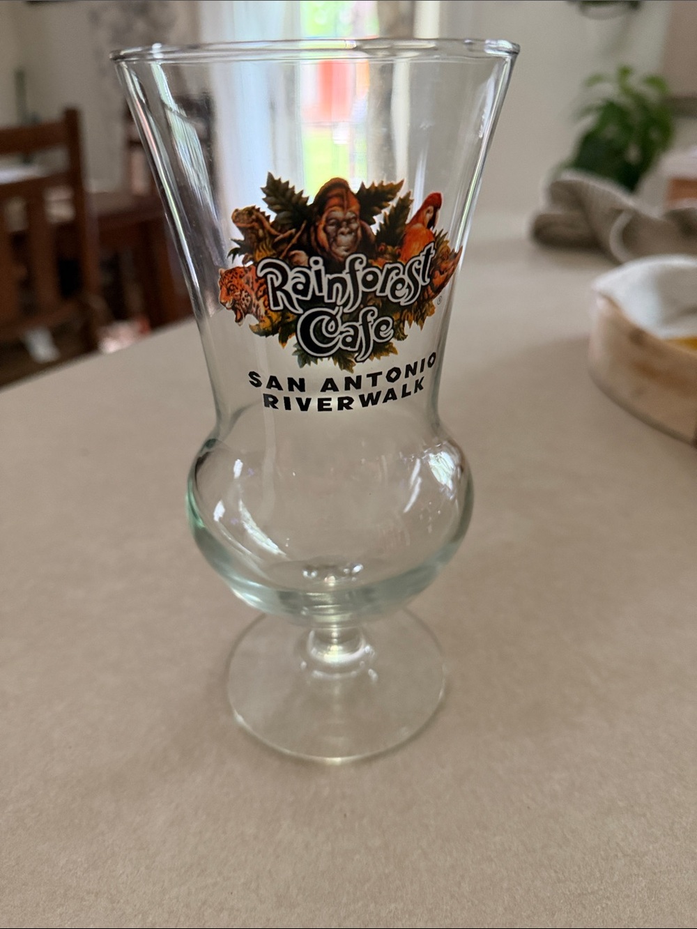 Rainforest Cafe San Antonio Riverwalk Souvenir Glass - Clear with Color Logo